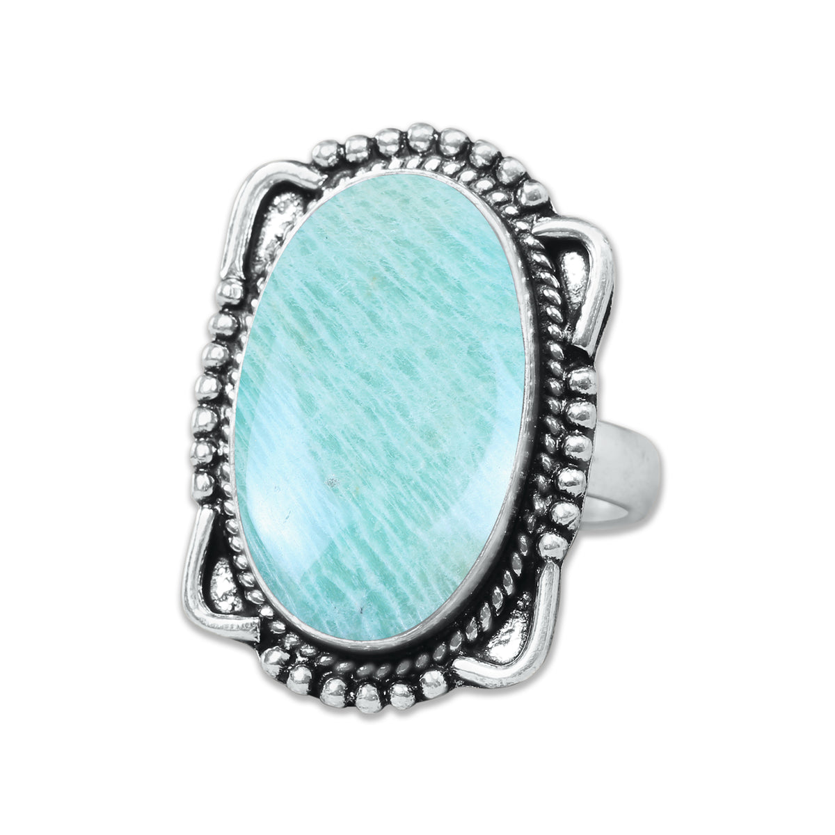 Amazonite Rings – Silver-Plated, Handmade, Aqua-Teal Boho Designs (US Sizes 6–10, Non-Adjustable) | Wholesale