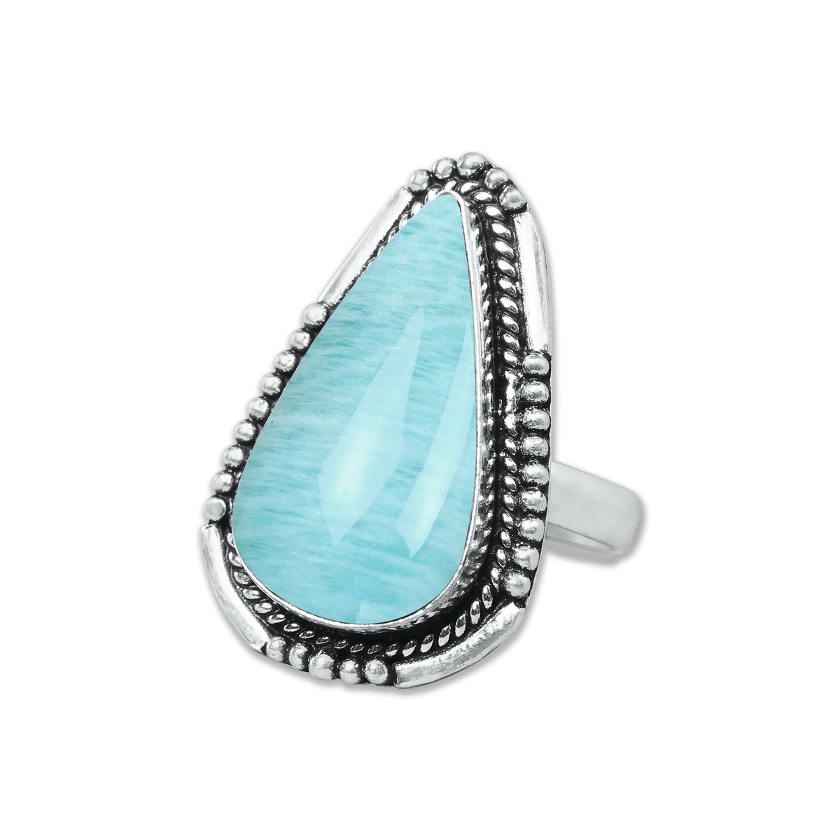 Amazonite Rings – Silver-Plated, Handmade, Aqua-Teal Boho Designs (US Sizes 6–10, Non-Adjustable) | Wholesale