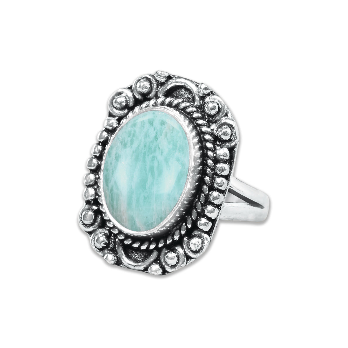 Amazonite Rings – Silver-Plated, Handmade, Aqua-Teal Boho Designs (US Sizes 6–10, Non-Adjustable) | Wholesale