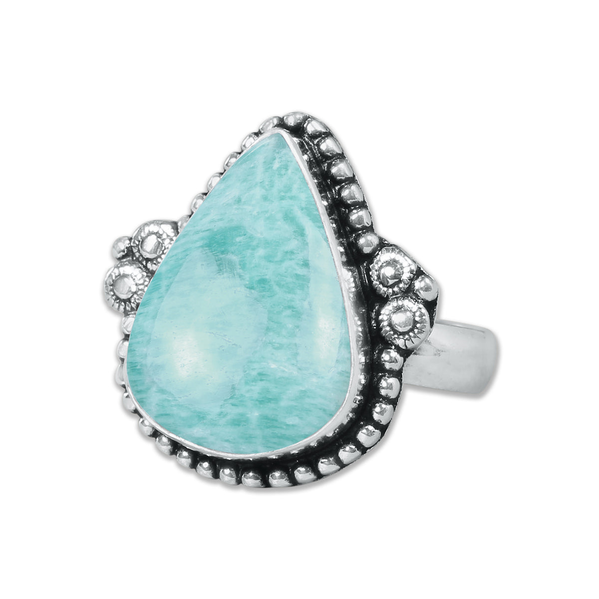 Amazonite Rings – Silver-Plated, Handmade, Aqua-Teal Boho Designs (US Sizes 6–10, Non-Adjustable) | Wholesale