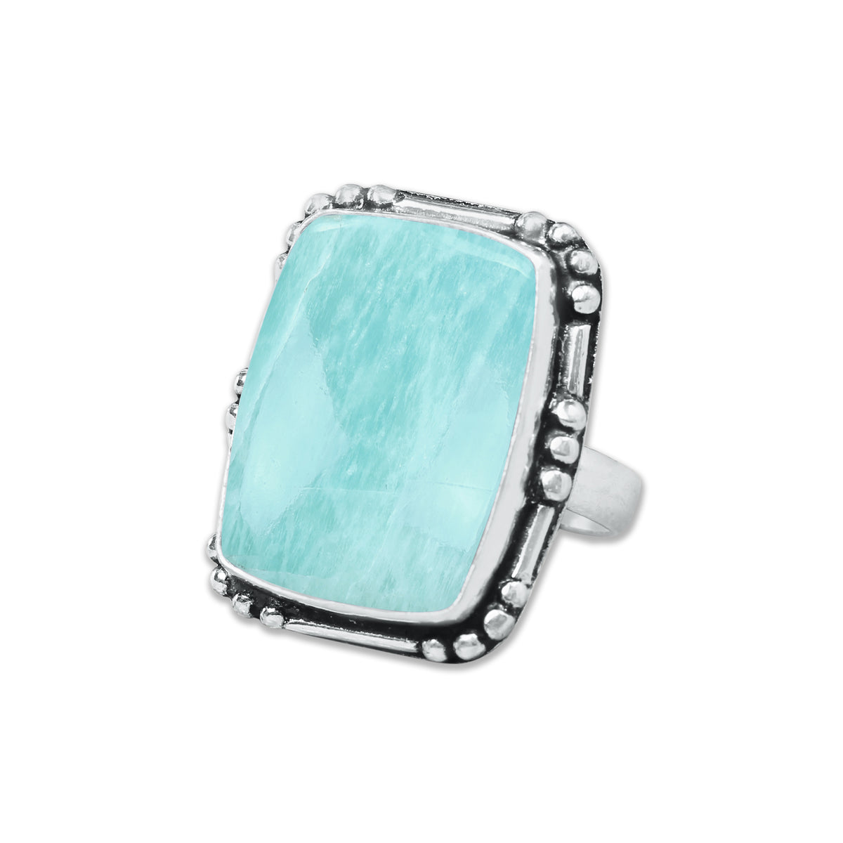 Amazonite Rings – Silver-Plated, Handmade, Aqua-Teal Boho Designs (US Sizes 6–10, Non-Adjustable) | Wholesale