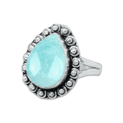 Amazonite Rings – Silver-Plated, Handmade, Aqua-Teal Boho Designs (US Sizes 6–10, Non-Adjustable) | Wholesale