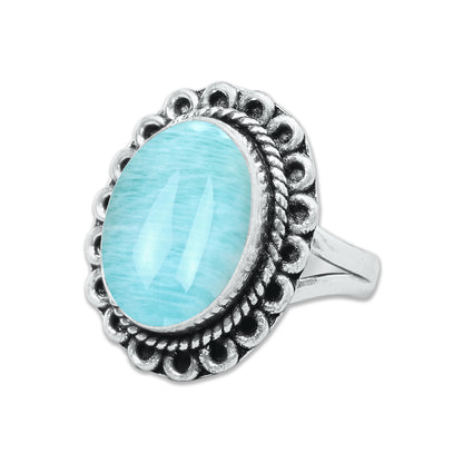 Amazonite Rings – Silver-Plated, Handmade, Aqua-Teal Boho Designs (US Sizes 6–10, Non-Adjustable) | Wholesale