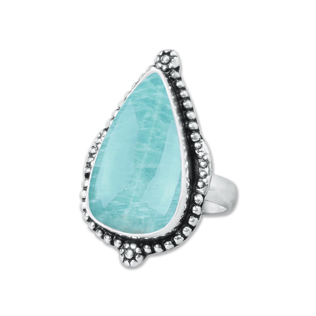 Amazonite Rings – Silver-Plated, Handmade, Aqua-Teal Boho Designs (US Sizes 6–10, Non-Adjustable) | Wholesale