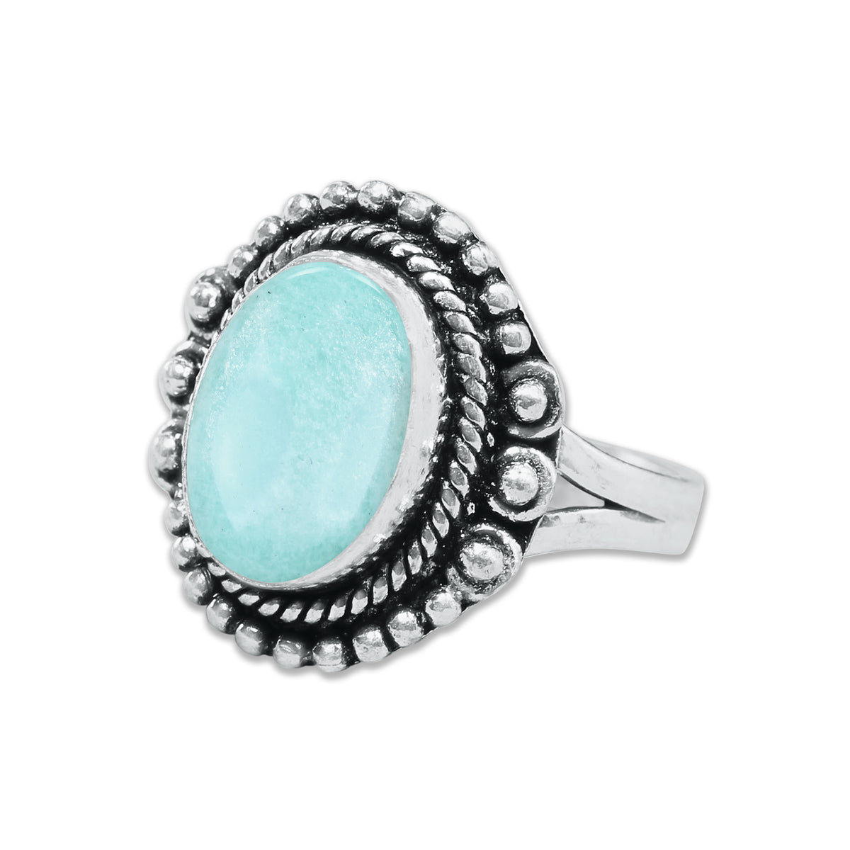 Amazonite Rings – Silver-Plated, Handmade, Aqua-Teal Boho Designs (US Sizes 6–10, Non-Adjustable) | Wholesale