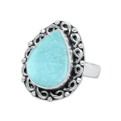 Amazonite Rings – Silver-Plated, Handmade, Aqua-Teal Boho Designs (US Sizes 6–10, Non-Adjustable) | Wholesale