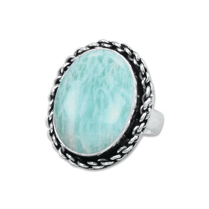 Amazonite Rings – Silver-Plated, Handmade, Aqua-Teal Boho Designs (US Sizes 6–10, Non-Adjustable) | Wholesale