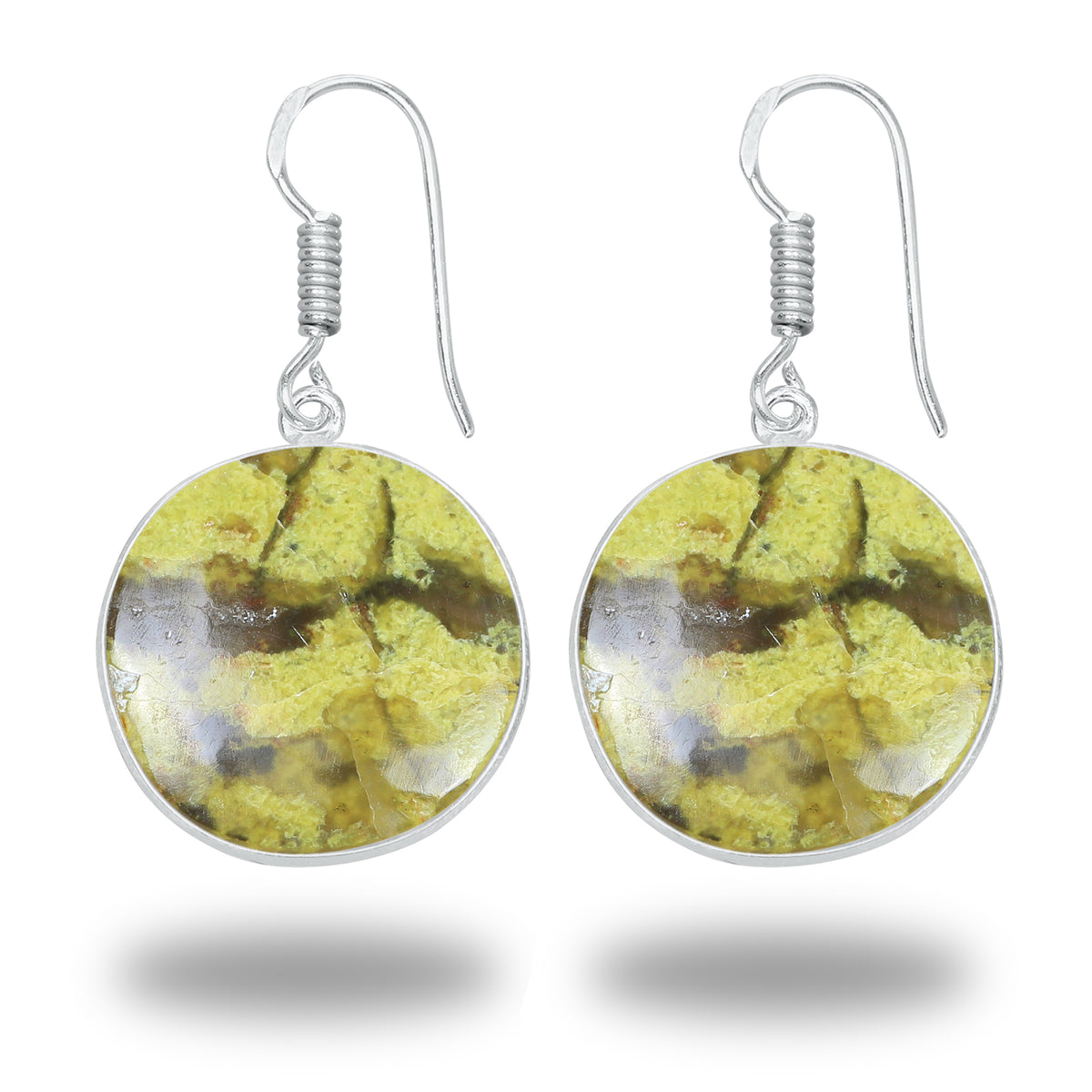Peruvian Green Opal Earrings – Minimalist, Silver-Plated | Wholesale Handmade Jewelry