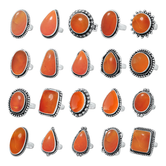 Karneol &amp; Rosenquarz Kristall Handgemachte Ringe für Frauen Schmuck Großhandelslot für Massenverkauf