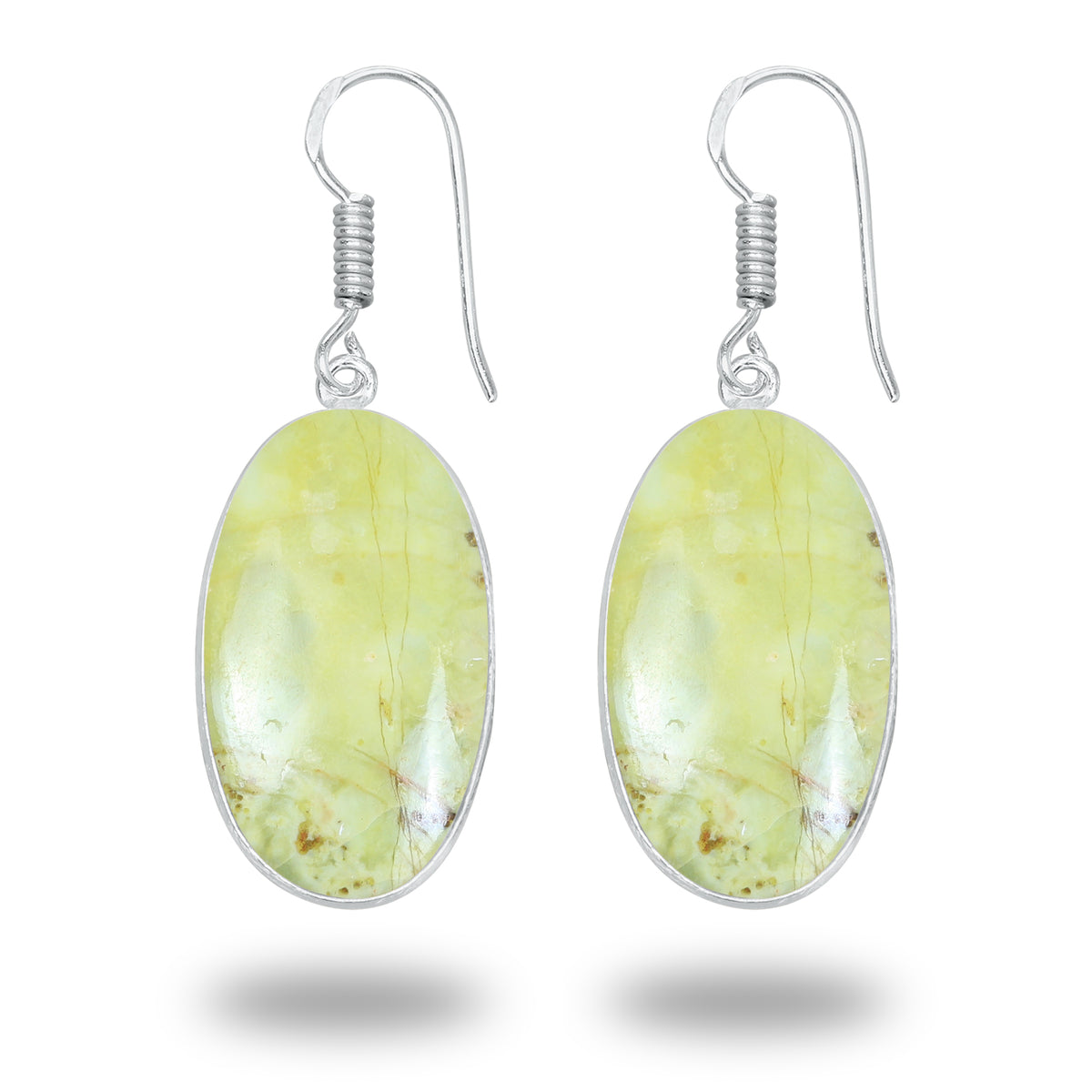 Peruvian Green Opal Earrings – Minimalist, Silver-Plated | Wholesale Handmade Jewelry