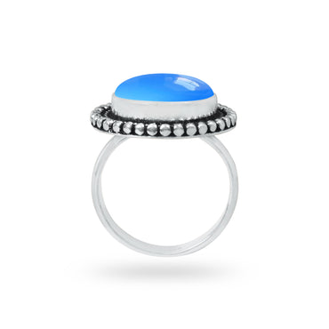 Blue Chalcedony Rings – Silver-Plated, Handmade, Deep Velvety Blue (US Sizes 6–10, Made to Order) | Wholesale