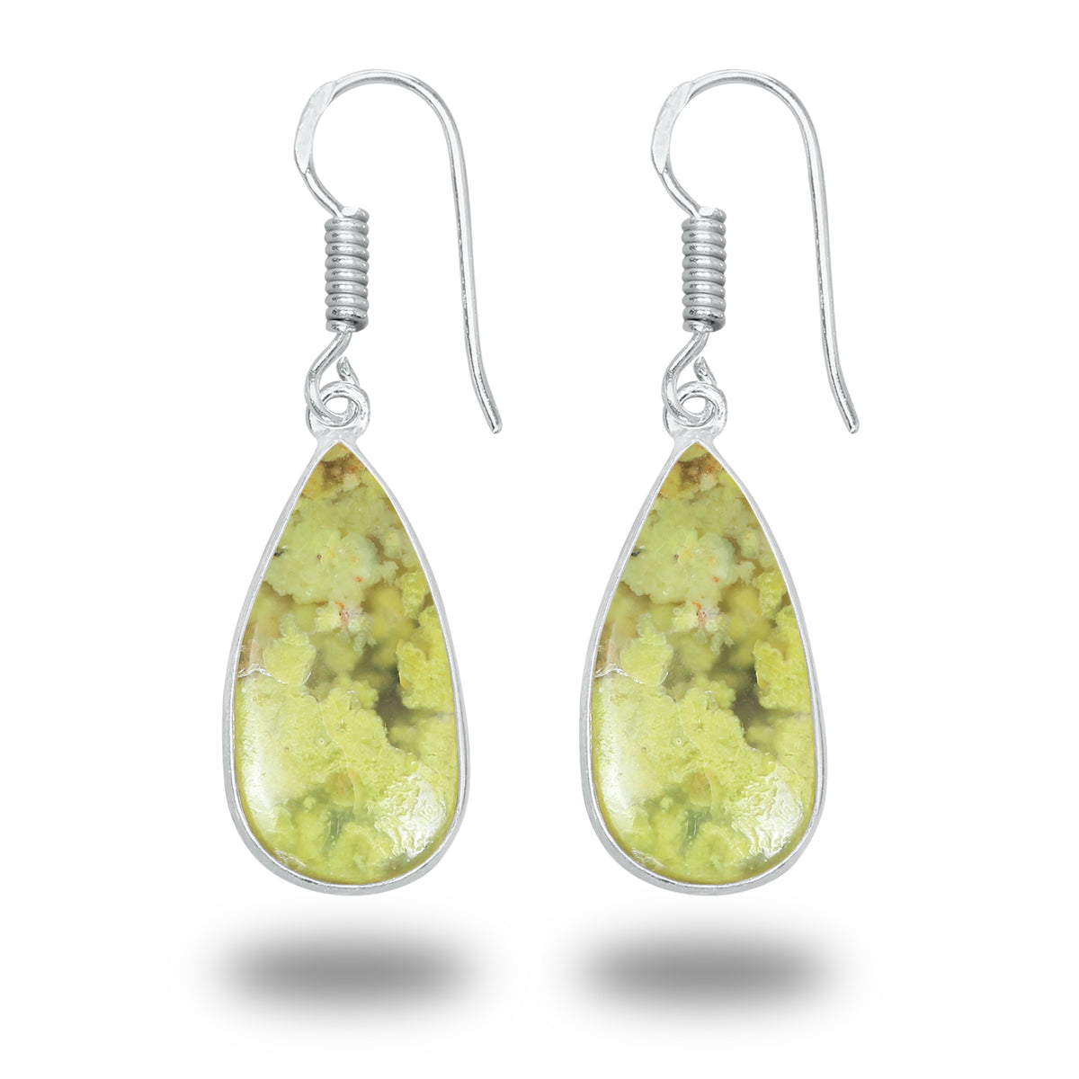 Peruvian Green Opal Earrings – Minimalist, Silver-Plated | Wholesale Handmade Jewelry