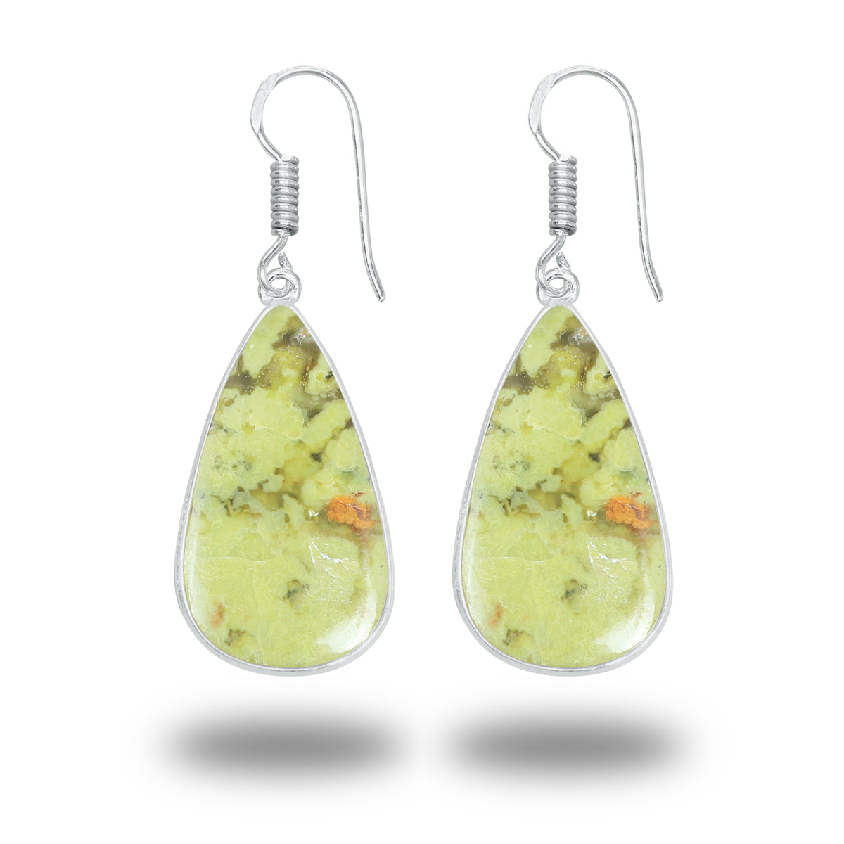 Peruvian Green Opal Earrings – Minimalist, Silver-Plated | Wholesale Handmade Jewelry
