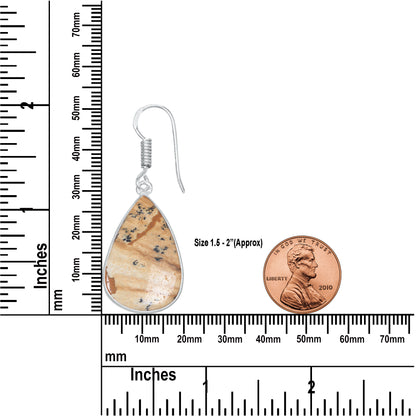 Picture Jasper Earrings – Minimalist, Silver-Plated | Wholesale & Handmade