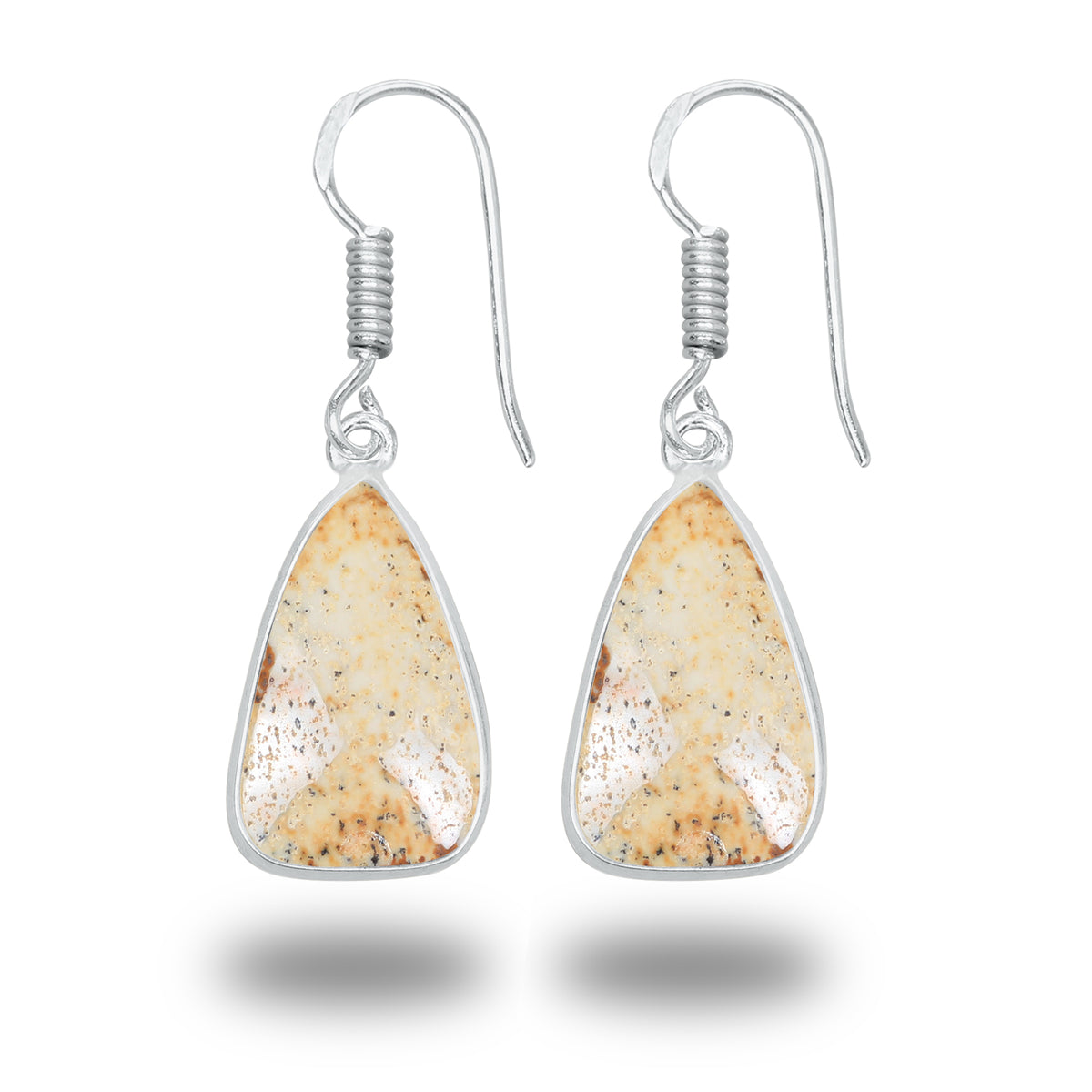 Picture Jasper Earrings – Minimalist, Silver-Plated | Wholesale & Handmade