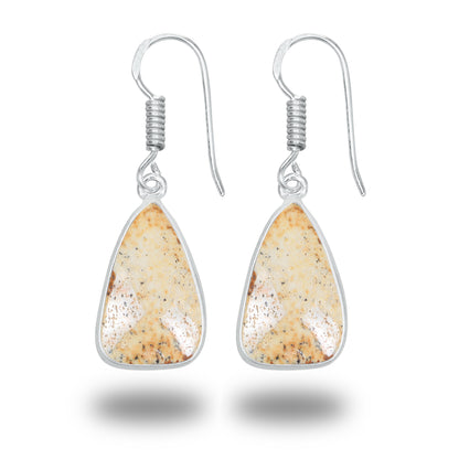 Picture Jasper Earrings – Minimalist, Silver-Plated | Wholesale & Handmade