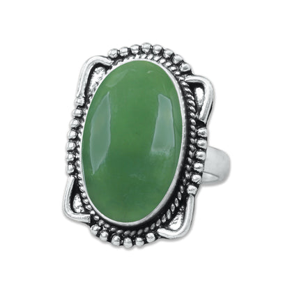 Nephrite Jade Rings – Silver-Plated, Handmade, Mossy Green Translucent (Made to Order) | Wholesale