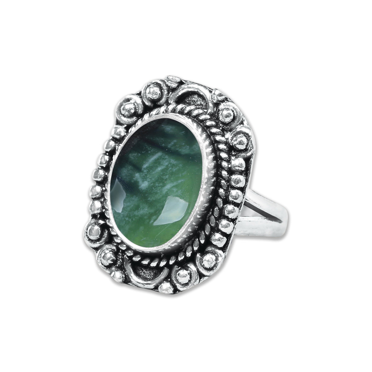 Nephrite Jade Rings – Silver-Plated, Handmade, Mossy Green Translucent (Made to Order) | Wholesale