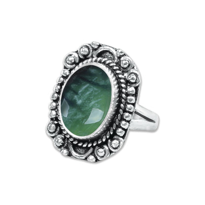 Nephrite Jade Rings – Silver-Plated, Handmade, Mossy Green Translucent (Made to Order) | Wholesale
