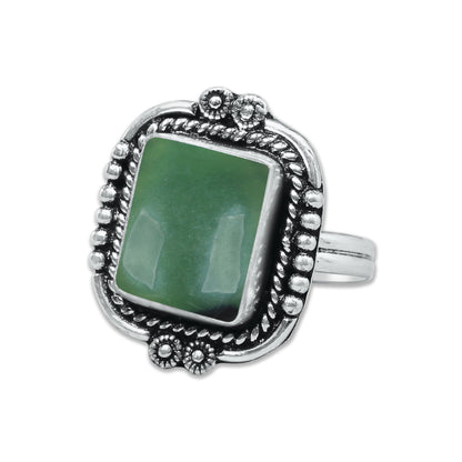 Nephrite Jade Rings – Silver-Plated, Handmade, Mossy Green Translucent (Made to Order) | Wholesale