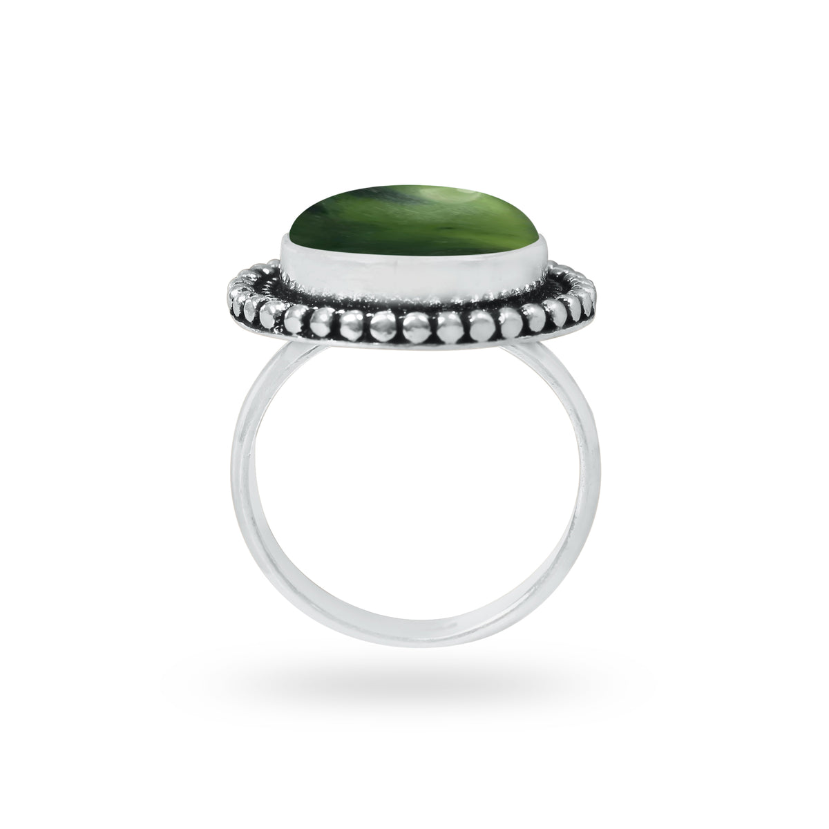 Nephrite Jade Rings – Silver-Plated, Handmade, Mossy Green Translucent (Made to Order) | Wholesale