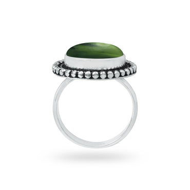 Nephrite Jade Rings – Silver-Plated, Handmade, Mossy Green Translucent (Made to Order) | Wholesale