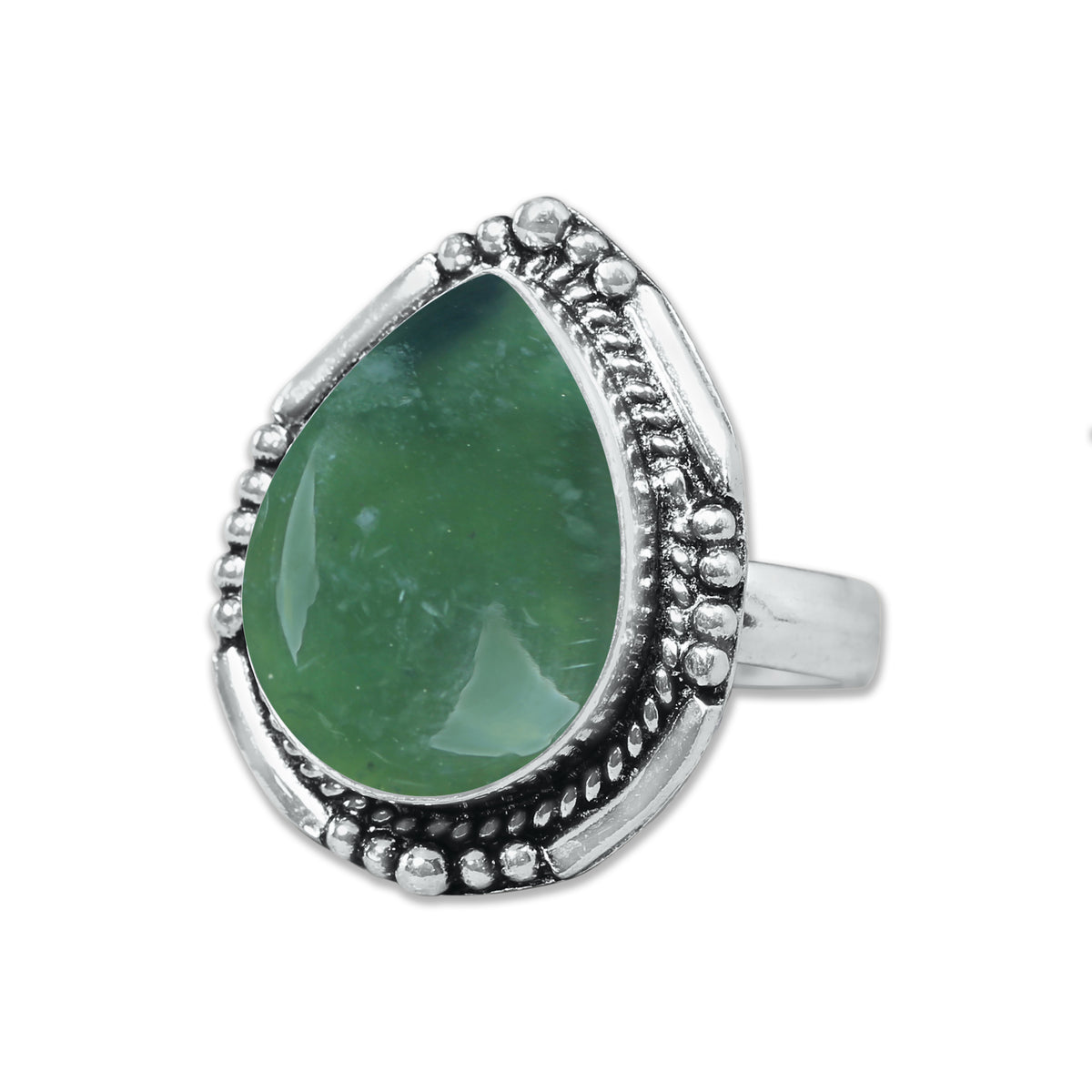 Nephrite Jade Rings – Silver-Plated, Handmade, Mossy Green Translucent (Made to Order) | Wholesale