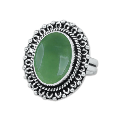 Nephrite Jade Rings – Silver-Plated, Handmade, Mossy Green Translucent (Made to Order) | Wholesale
