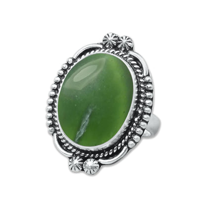 Nephrite Jade Rings – Silver-Plated, Handmade, Mossy Green Translucent (Made to Order) | Wholesale