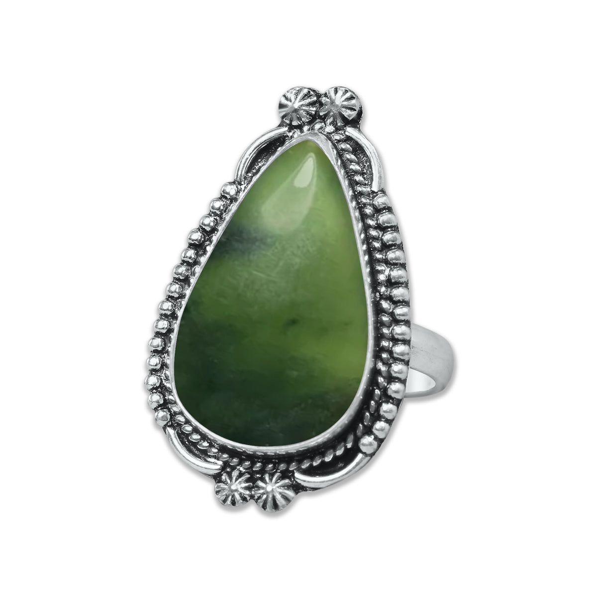 Nephrite Jade Rings – Silver-Plated, Handmade, Mossy Green Translucent (Made to Order) | Wholesale