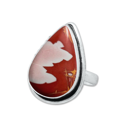 Noreena Jasper Rings – Silver-Plated, Handmade, Earthy Red-Mustard Tones (Made to Order) | Wholesale