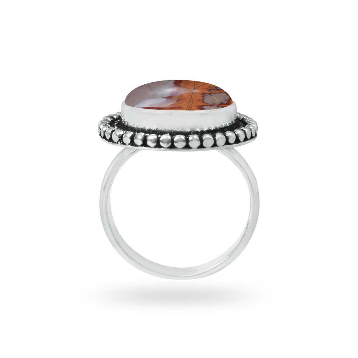 Noreena Jasper Rings – Silver-Plated, Handmade, Earthy Red-Mustard Tones (Made to Order) | Wholesale