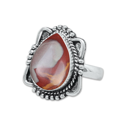 Noreena Jasper Rings – Silver-Plated, Handmade, Earthy Red-Mustard Tones (Made to Order) | Wholesale