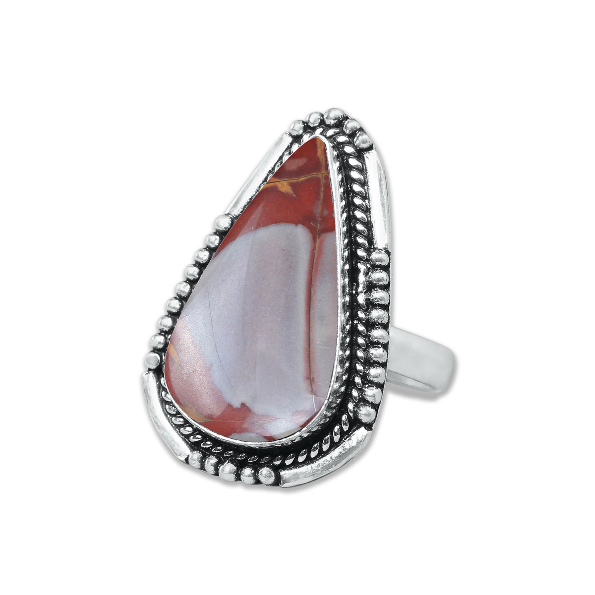 Noreena Jasper Rings – Silver-Plated, Handmade, Earthy Red-Mustard Tones (Made to Order) | Wholesale