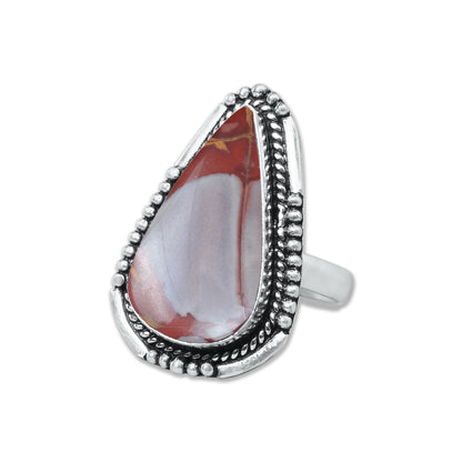 Noreena Jasper Rings – Silver-Plated, Handmade, Earthy Red-Mustard Tones (Made to Order) | Wholesale