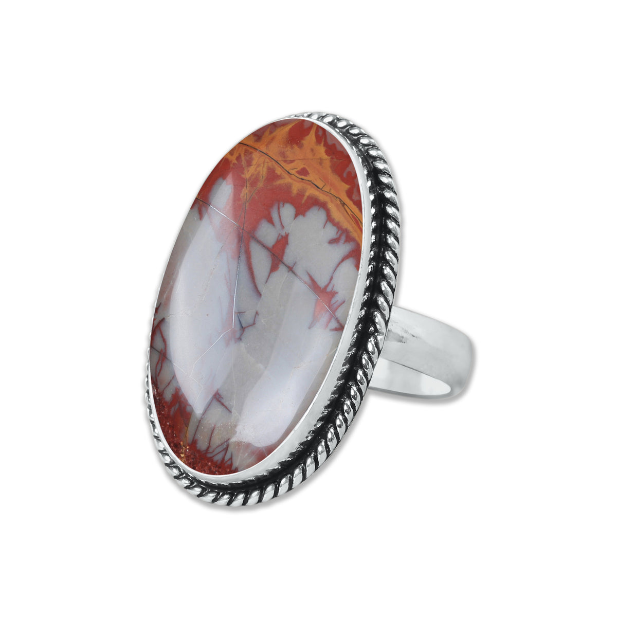 Noreena Jasper Rings – Silver-Plated, Handmade, Earthy Red-Mustard Tones (Made to Order) | Wholesale