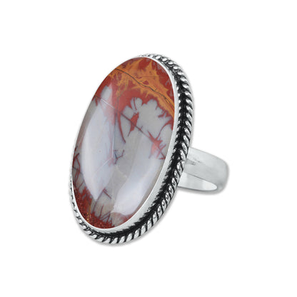 Noreena Jasper Rings – Silver-Plated, Handmade, Earthy Red-Mustard Tones (Made to Order) | Wholesale