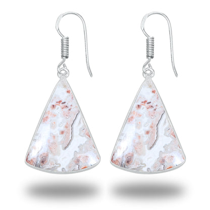 Crazy Lace Agate Earrings – Minimalist, Silver-Plated | Wholesale Handmade Jewelry