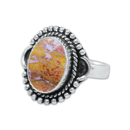 Ocean Jasper Rings – Silver-Plated, Handmade, Swirling Orb Patterns (Made to Order) | Wholesale