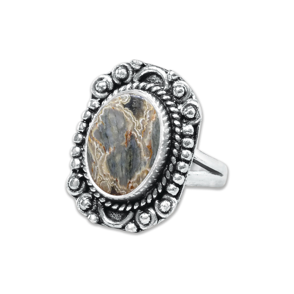 Ocean Jasper Rings – Silver-Plated, Handmade, Swirling Orb Patterns (Made to Order) | Wholesale