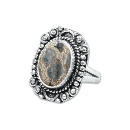 Ocean Jasper Rings – Silver-Plated, Handmade, Swirling Orb Patterns (Made to Order) | Wholesale