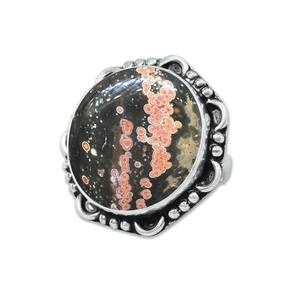 Ocean Jasper Rings – Silver-Plated, Handmade, Swirling Orb Patterns (Made to Order) | Wholesale