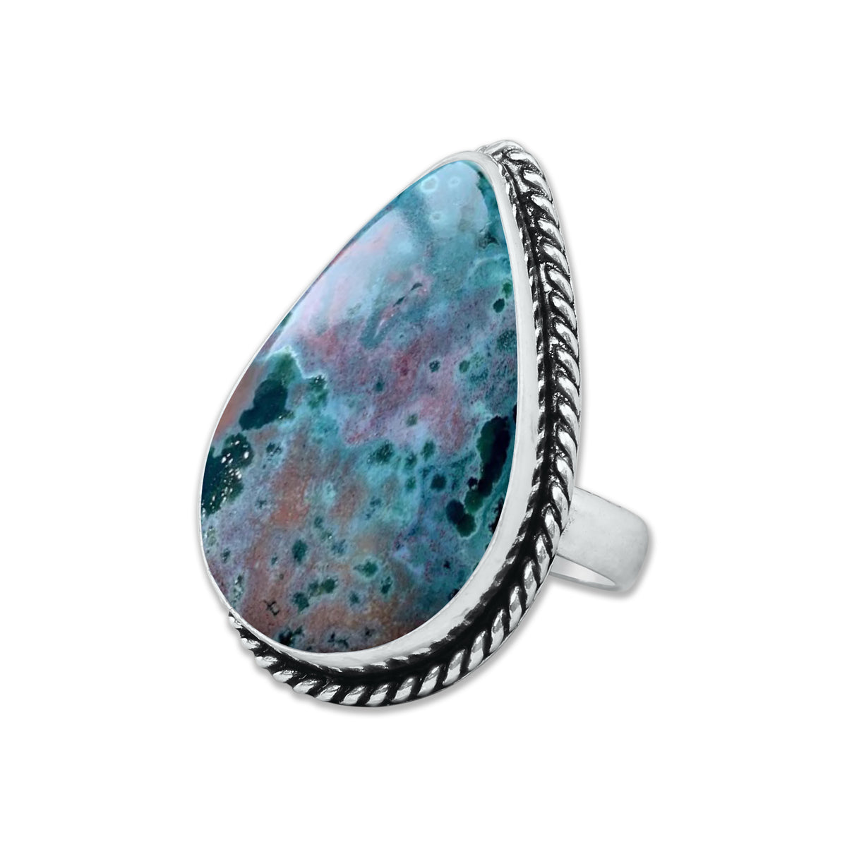 Ocean Jasper Rings – Silver-Plated, Handmade, Swirling Orb Patterns (Made to Order) | Wholesale
