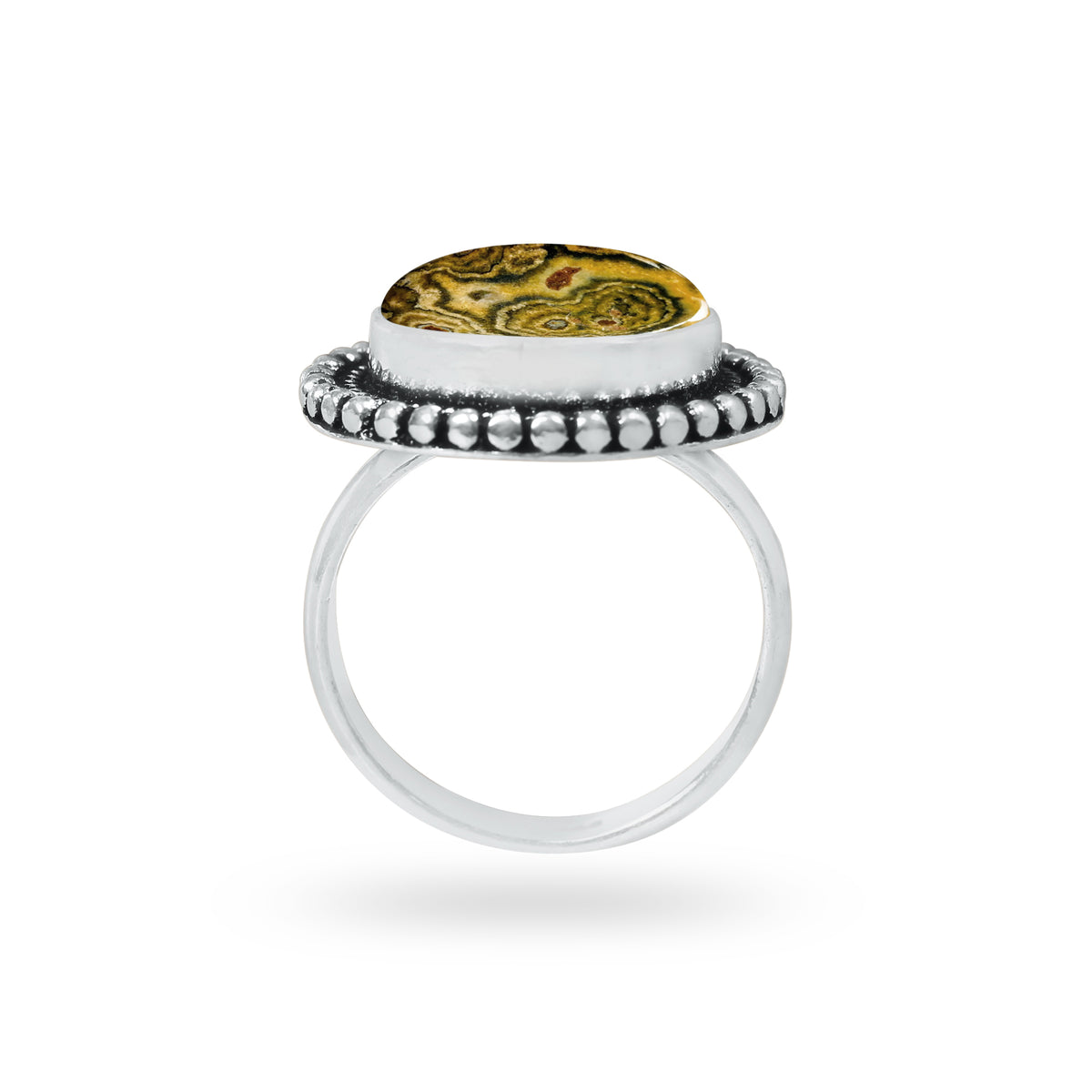 Ocean Jasper Rings – Silver-Plated, Handmade, Swirling Orb Patterns (Made to Order) | Wholesale