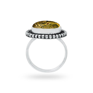 Ocean Jasper Rings – Silver-Plated, Handmade, Swirling Orb Patterns (Made to Order) | Wholesale