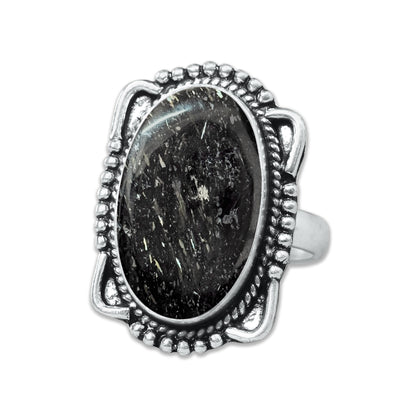 Nuummite Rings – Silver-Plated, Handmade, Ancient Black Flash Stone (Made to Order) | Wholesale