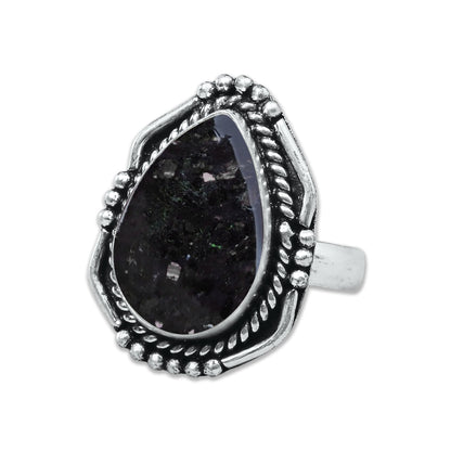 Nuummite Rings – Silver-Plated, Handmade, Ancient Black Flash Stone (Made to Order) | Wholesale