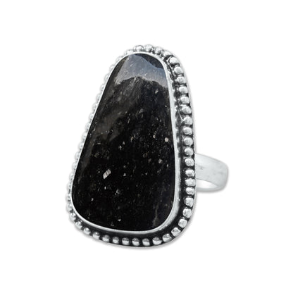 Nuummite Rings – Silver-Plated, Handmade, Ancient Black Flash Stone (Made to Order) | Wholesale