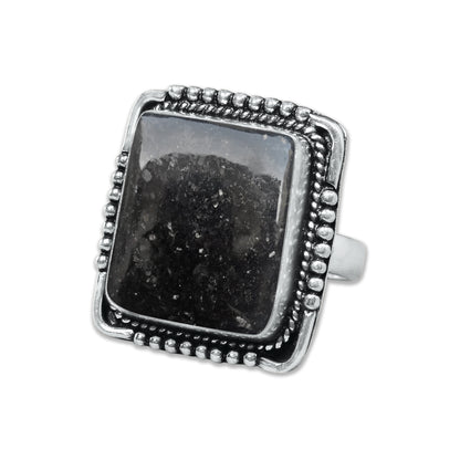 Nuummite Rings – Silver-Plated, Handmade, Ancient Black Flash Stone (Made to Order) | Wholesale