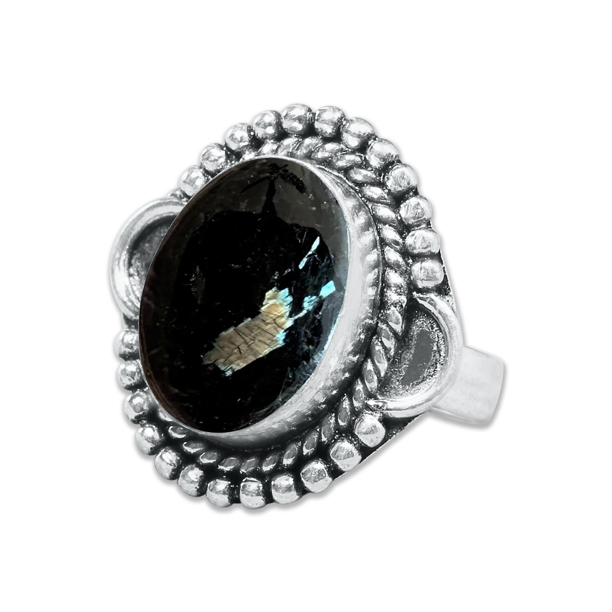 Nuummite Rings – Silver-Plated, Handmade, Ancient Black Flash Stone (Made to Order) | Wholesale